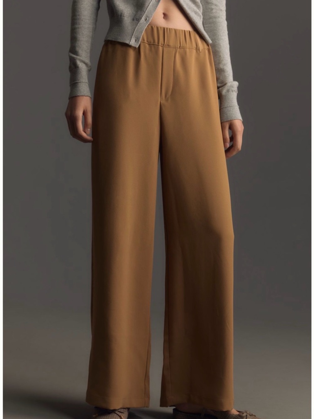 Anthropologie Wide-Leg Pants in Camel Brown